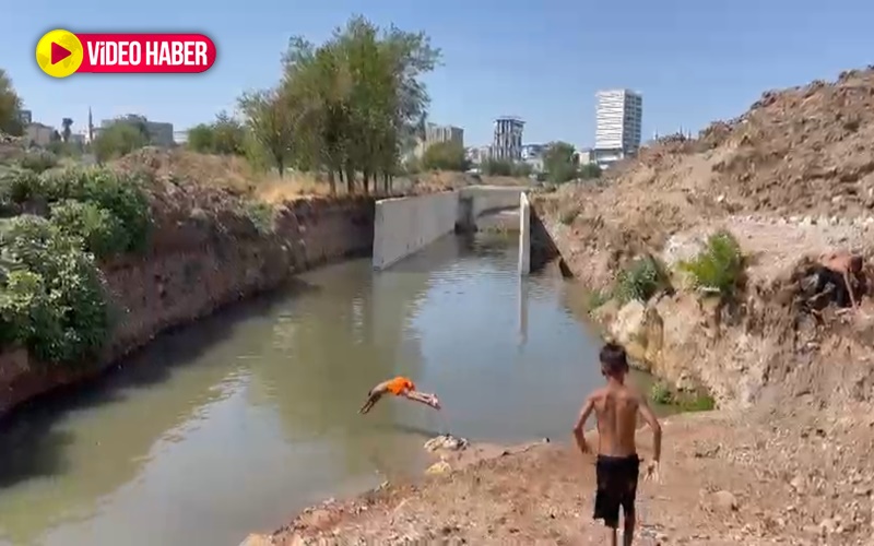 Şanlıurfa'da çocuklar tehlikeli sularda yüzüyor!