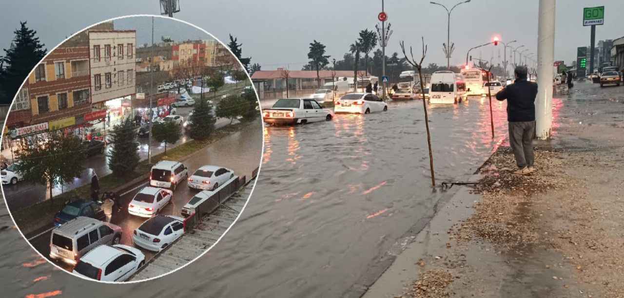 İlçeler farklı manzara aynı! Urfa'da yollar göle döndü