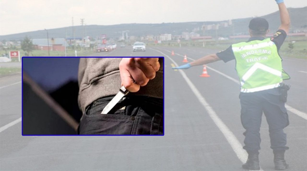 Siverek’te eli bıçaklı şahıs yolu trafiğe kapattı