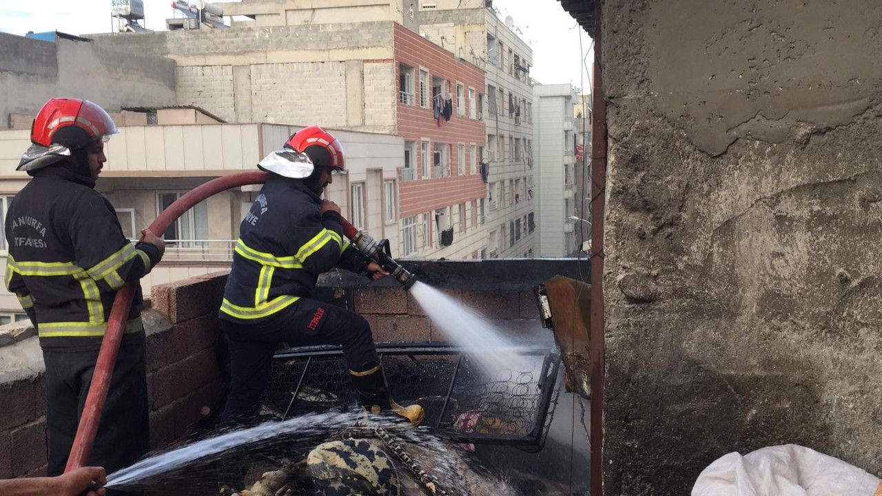 Haliliye’de bir binada yangın çıktı