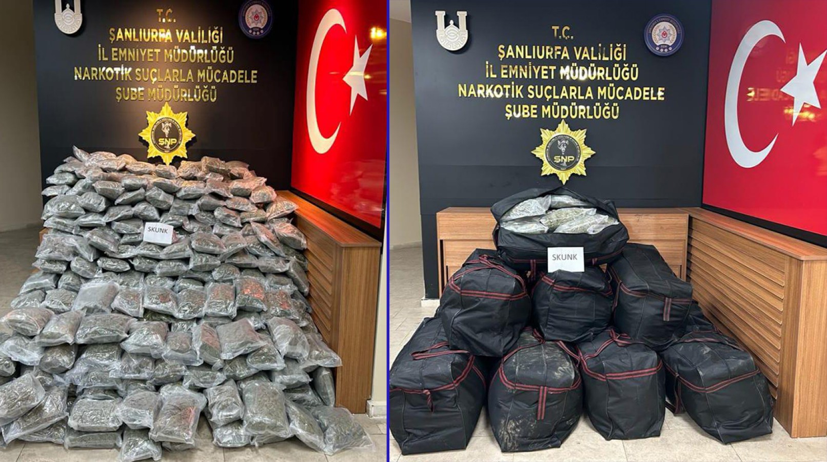 Urfa’da 177 kilo skunk ele geçirildi