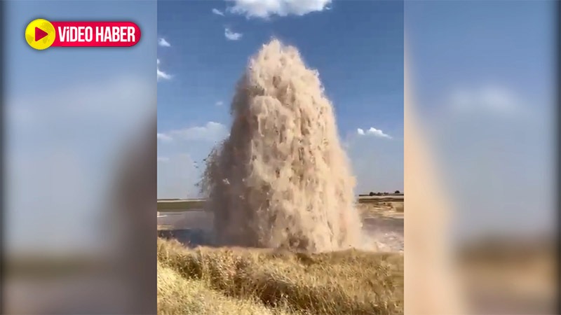 Şanlıurfa’da DSİ’ye ait sulama borusu patladı!   Onlarca dönüm tarla sular altında kaldı