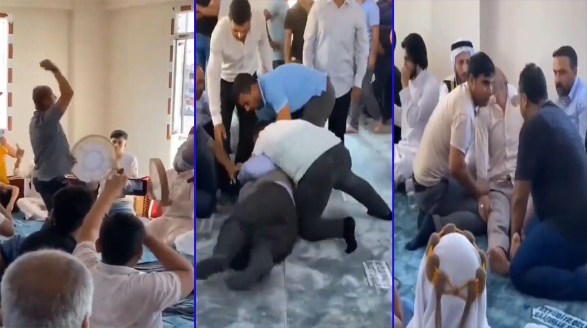 Urfa'da zikir yapan cemaatin üyeleri böyle kendilerinden geçti