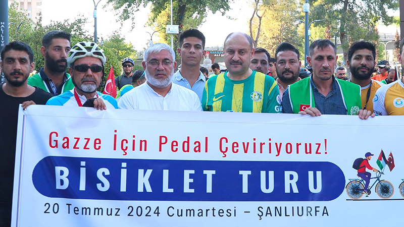 Şanlıurfa'da pedallar Gazze için çevrildi!