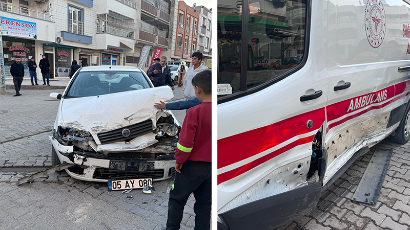 Urfa'da otomobil ambulansa çarptı: Kadın sürücü şoka girdi