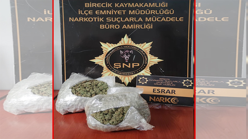 Şanlıurfa’da narkotik operasyonu! 1 kilo 735 gram esrar…