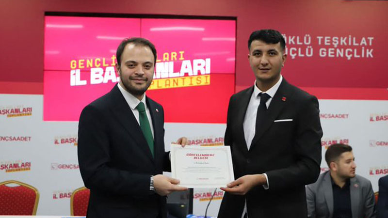 Saadet Partisi Şanlıurfa İl Gençlik Kolları Başkanlığı'na yeni atama