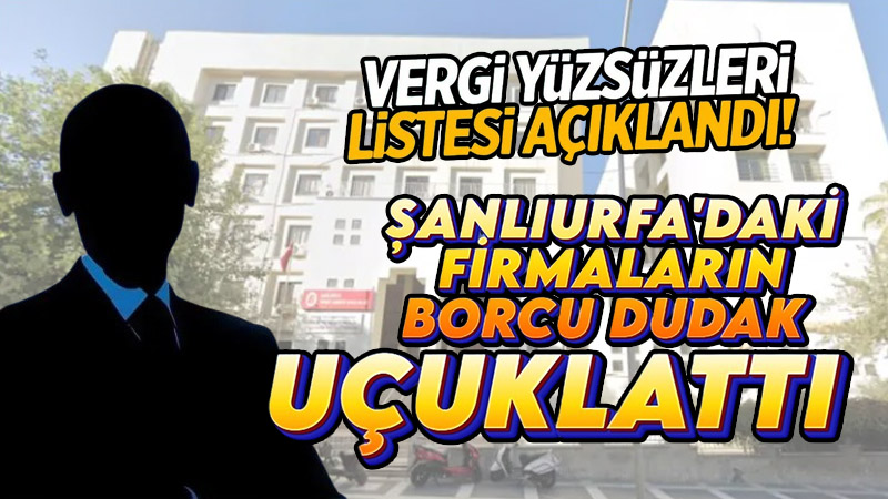 Şanlıurfa’nın vergi yüzsüzleri belli oldu! İşte firmalar…