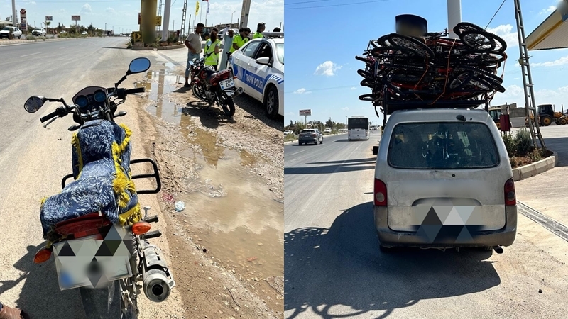 Şanlıurfa'da motosiklet ve yük taşıyan araçlar denetlendi! Onlarca sürücüye ceza yağdı